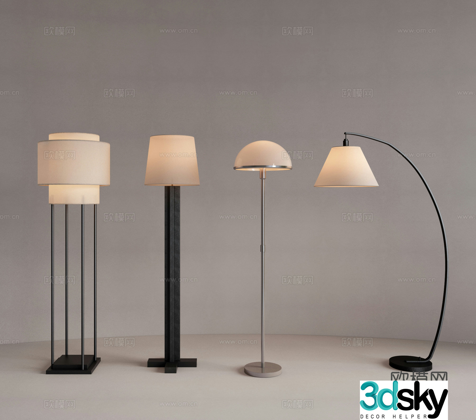 Modern metal floor lamp Living room floor lamp Fishing lamp 3d model
