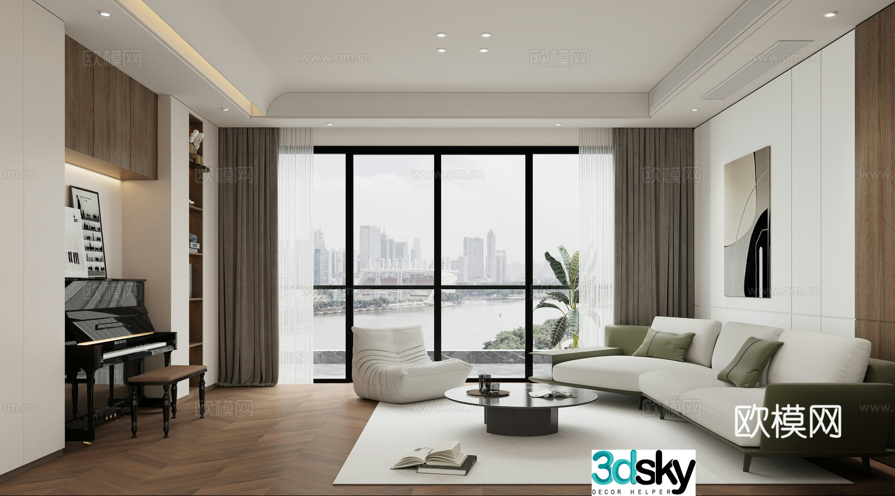 Modern living room living room 3d model