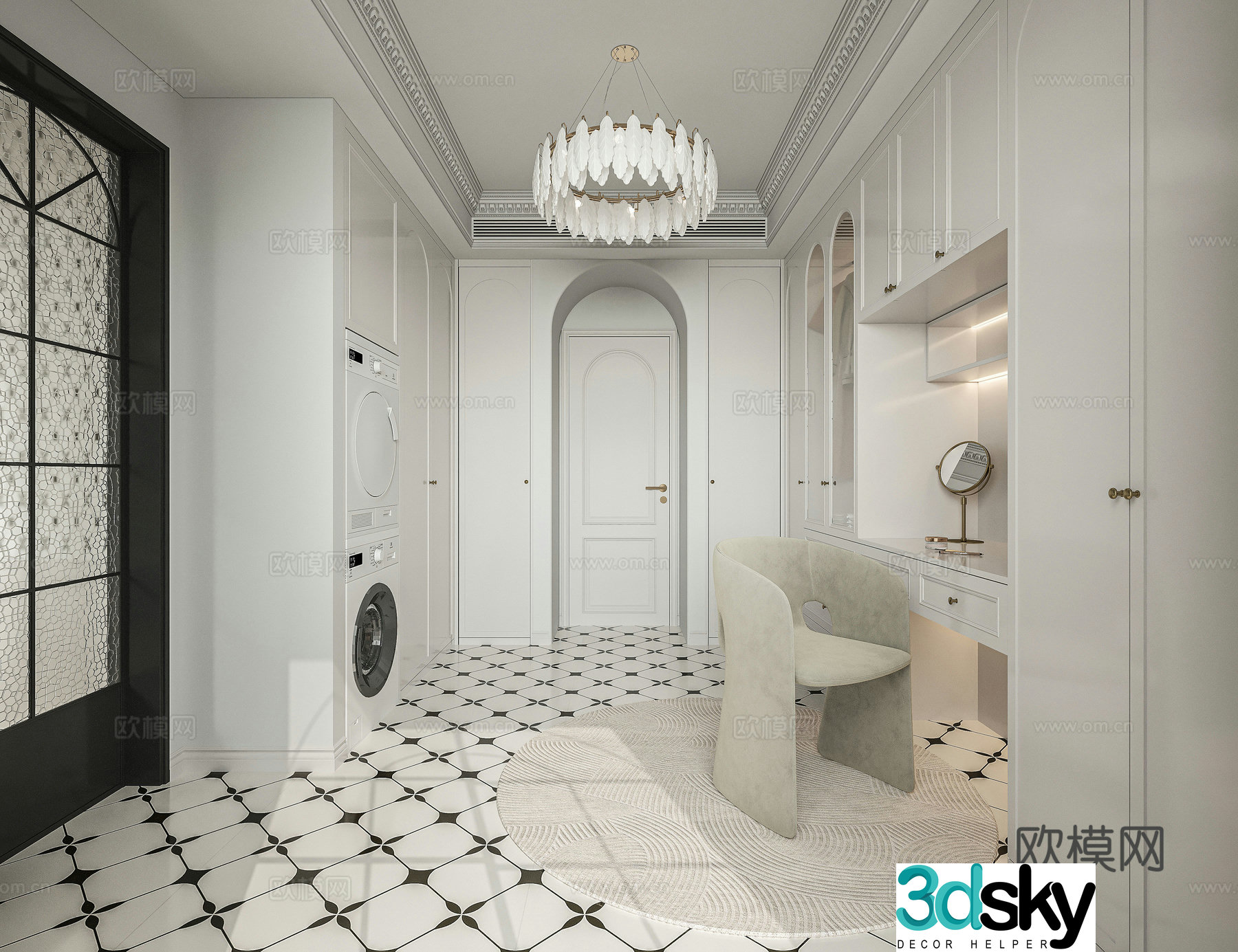 French cloakroom 3d model