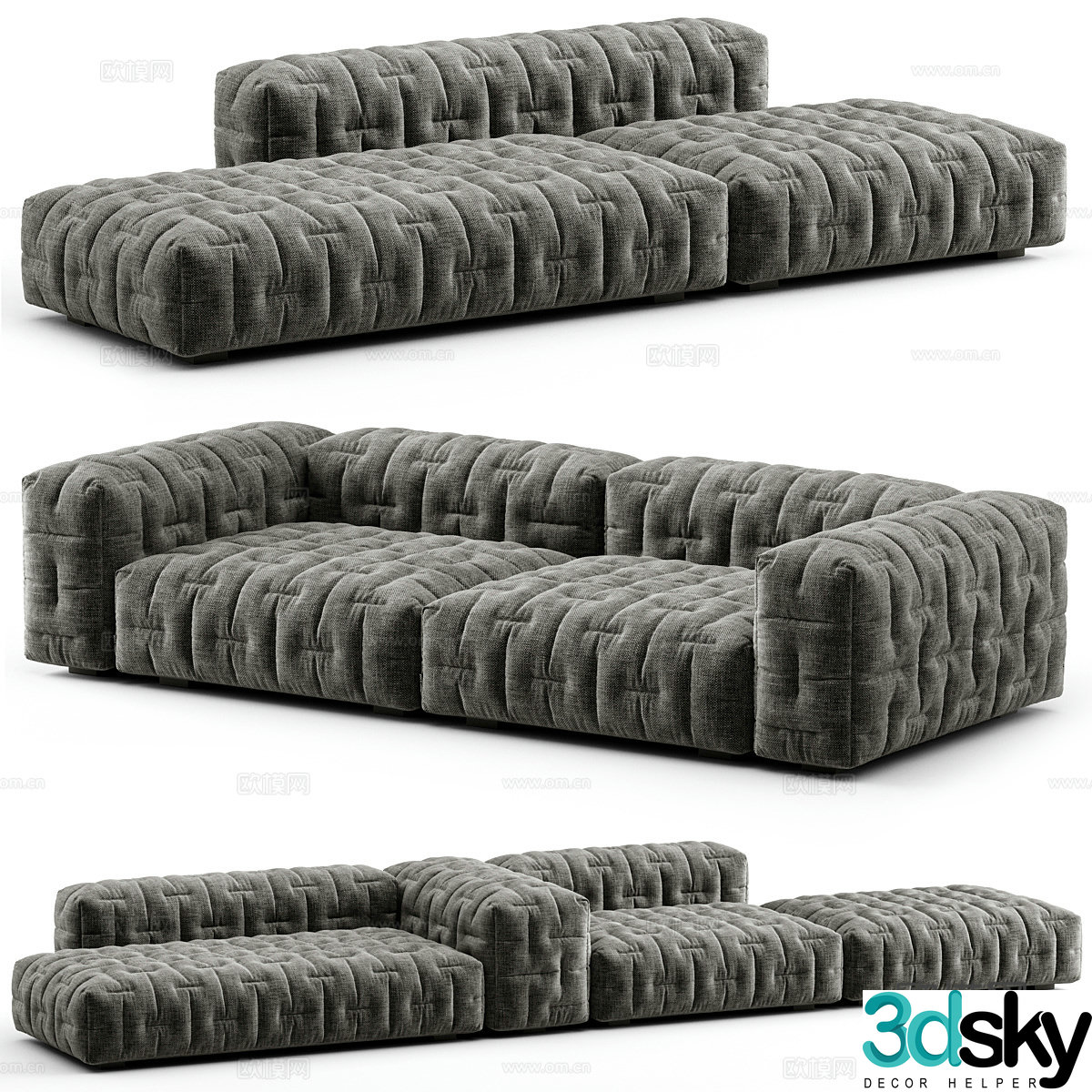 Modern Italian sofa combination 3D model