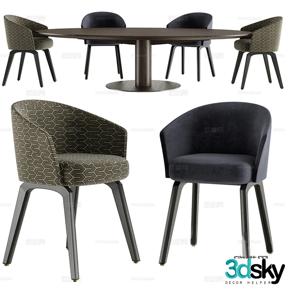 Table and chair combination Dining table and chair combination 3D model