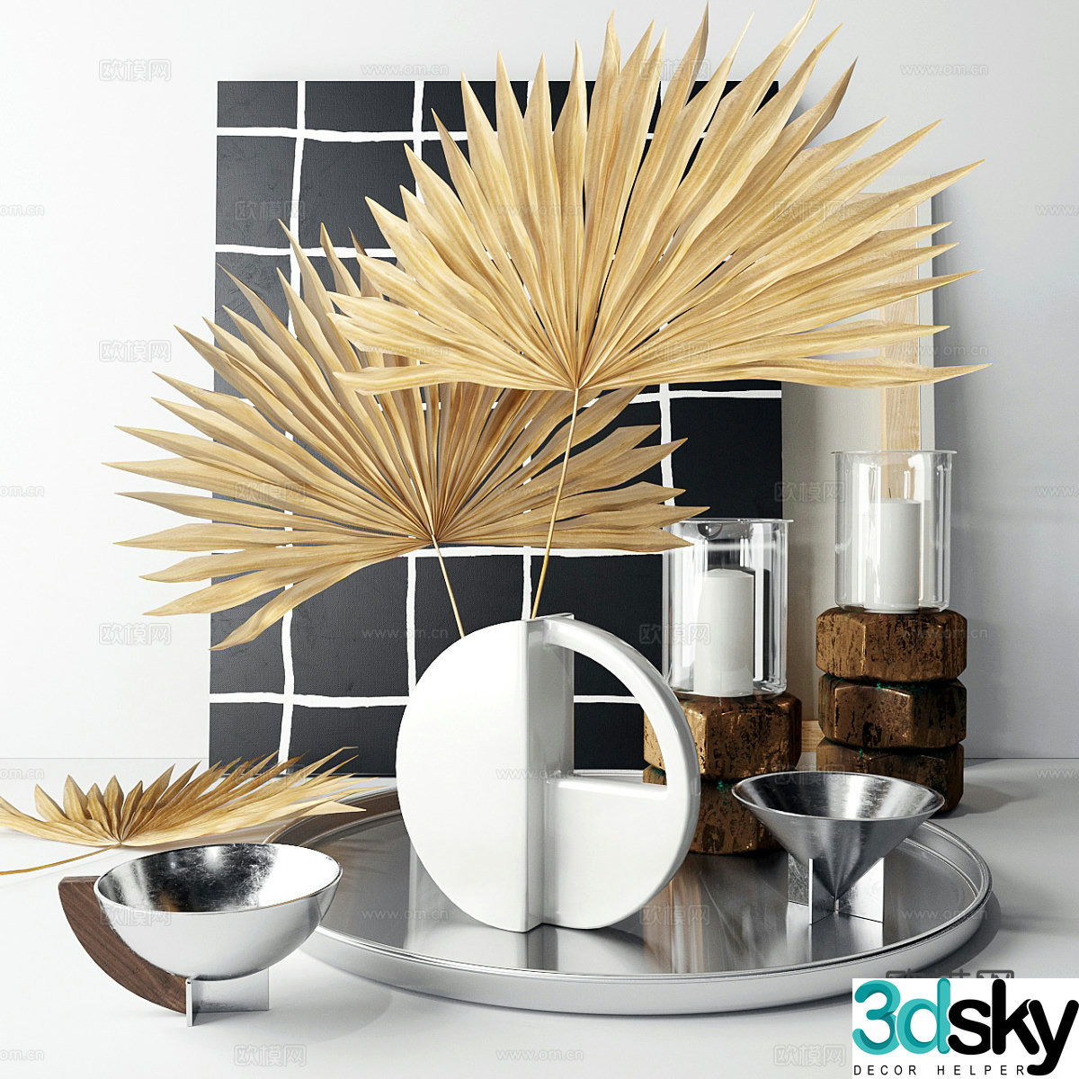 Modern jewelry ornament combination 3D model