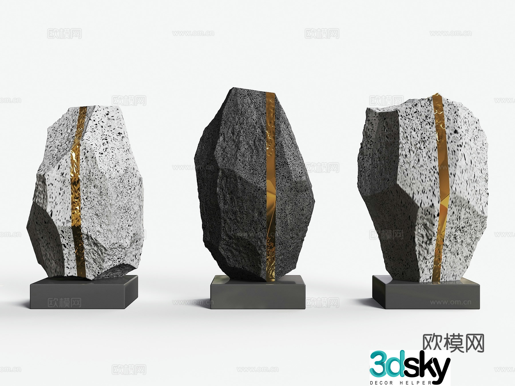 Indoor stone sculpture Stone pendant Stone installation Modern sculpture ornaments Stone ornaments Stone 3D model