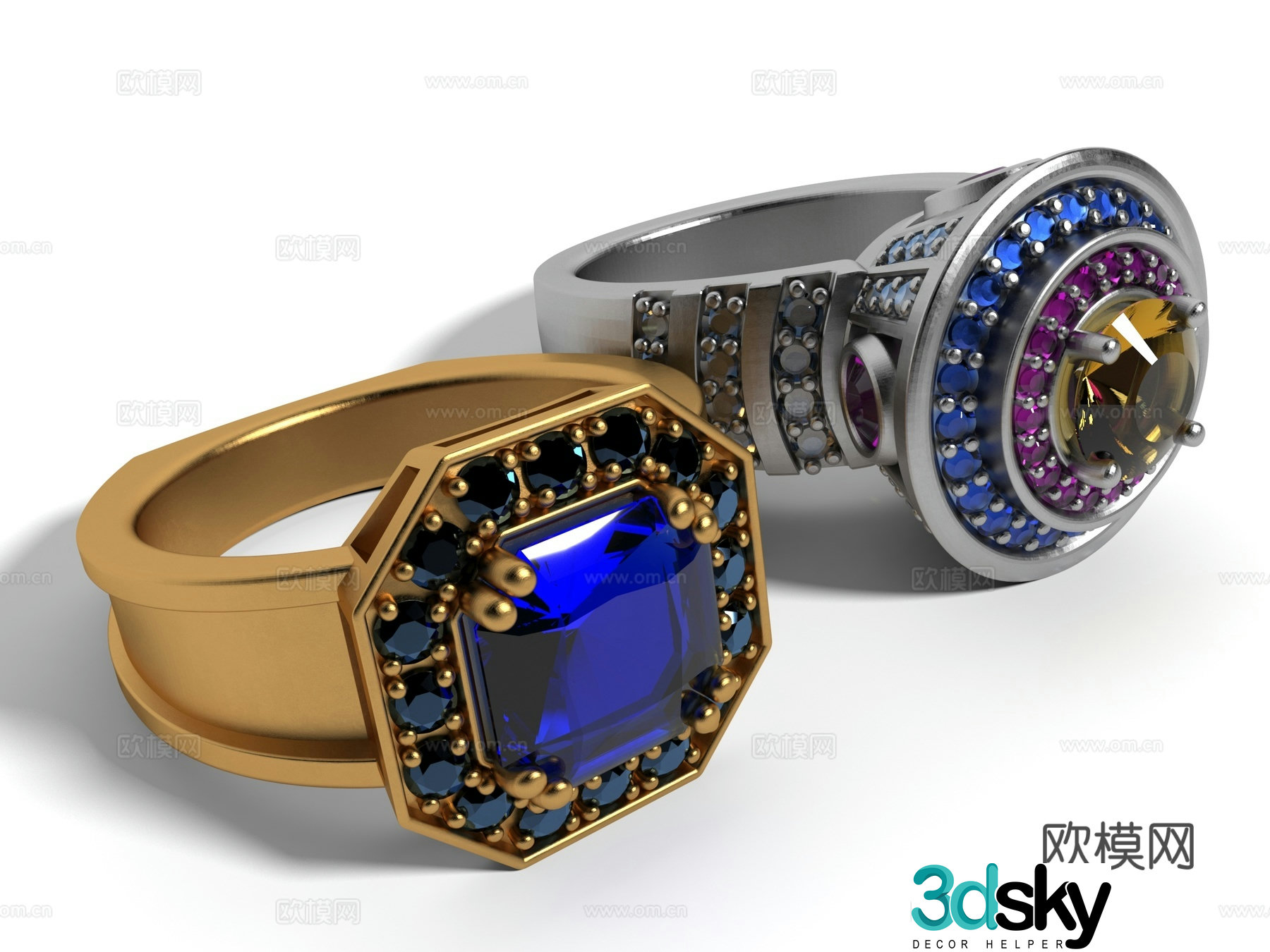 Modern style jewelry 3d model