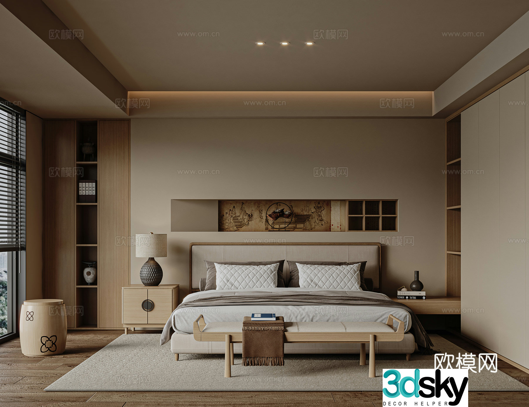 Song’s bedroom new Chinese bedroom 3D model