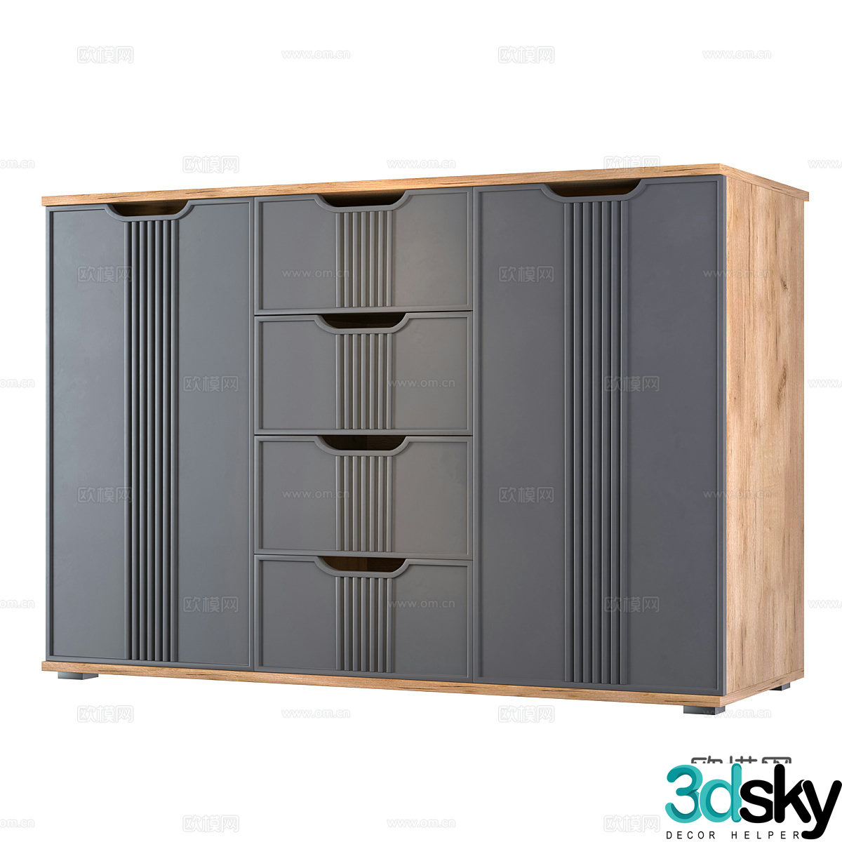 3d model of chest of drawers