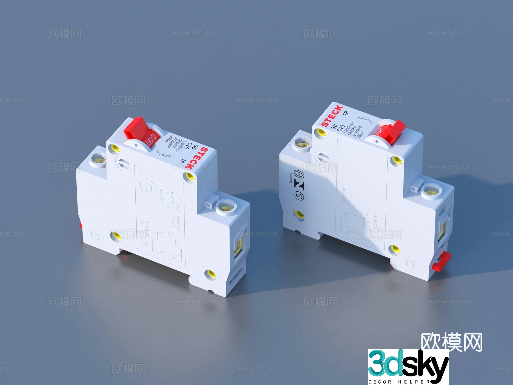 Circuit breaker leakage protection switch air switch 3d model