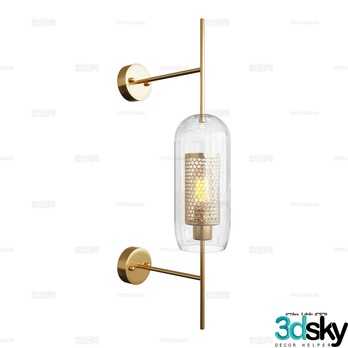 New Chinese Heragon Metal Wall Light 3D Model