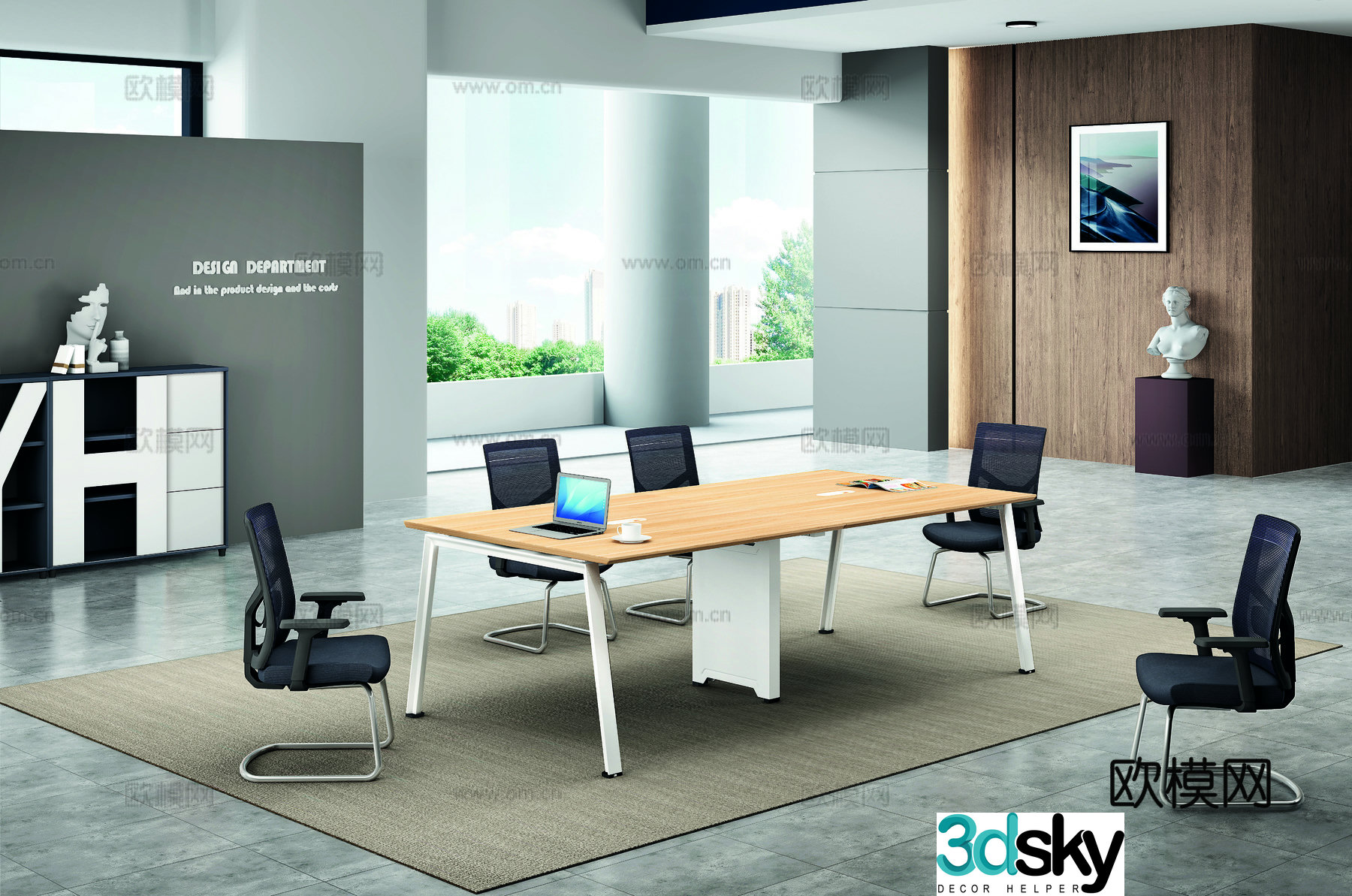 Modern public office 3d model