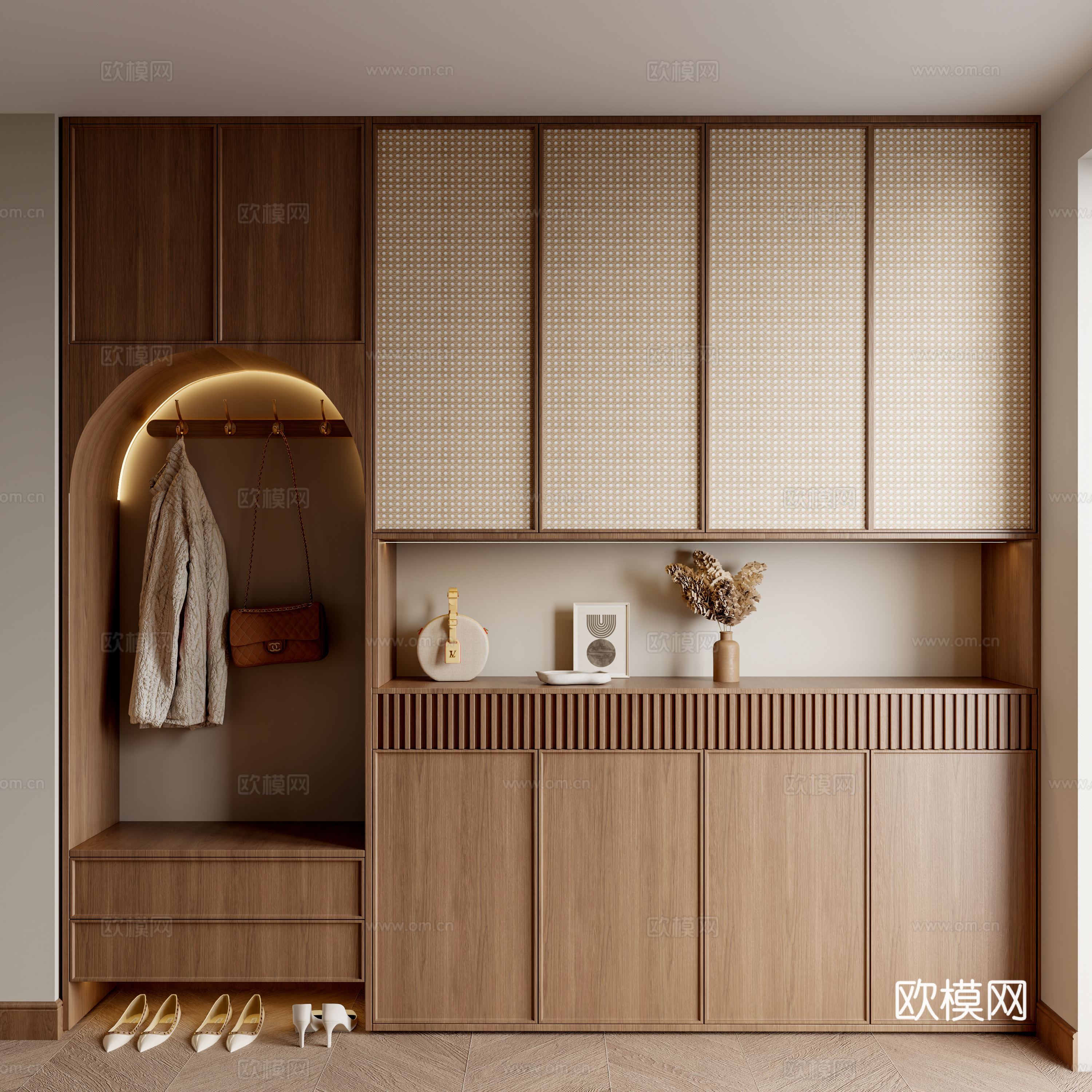 Middle-aged shoe cabinet 3D model