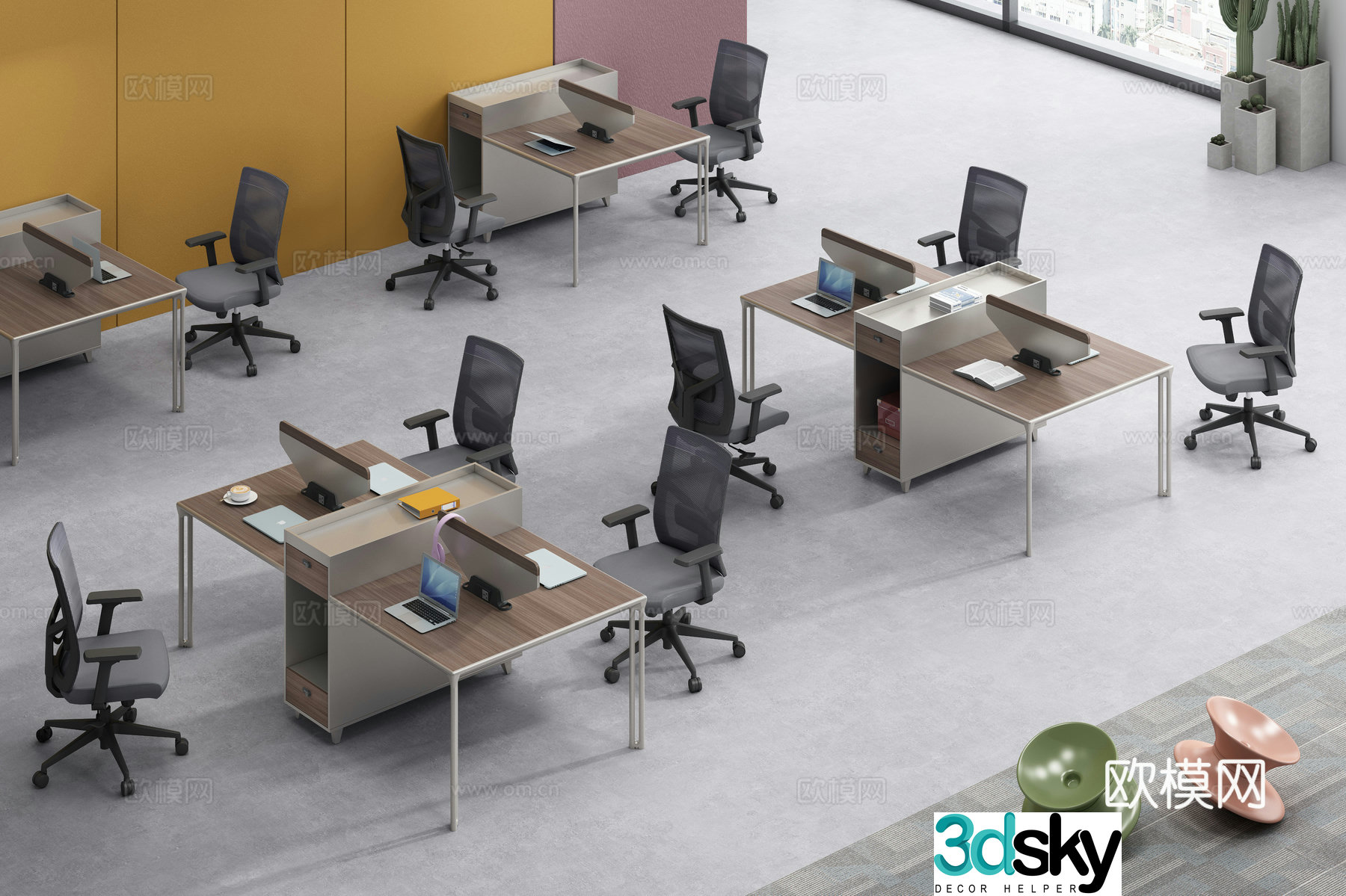 Working office space office 3d model