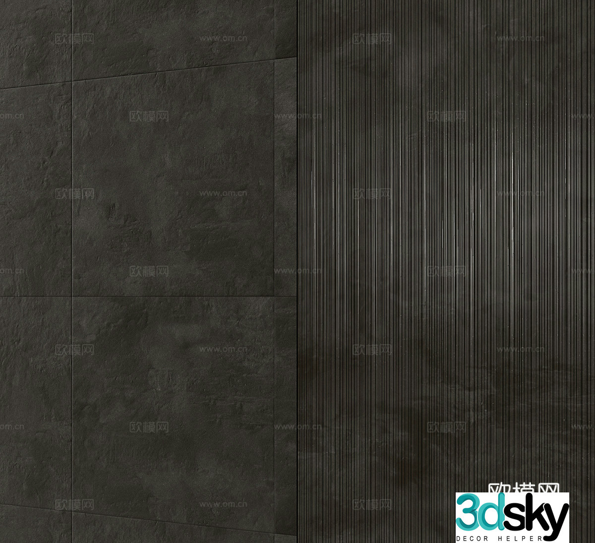 Modern ceramic tiles rock slabs black tiles brushed tiles cultural stone 3d model