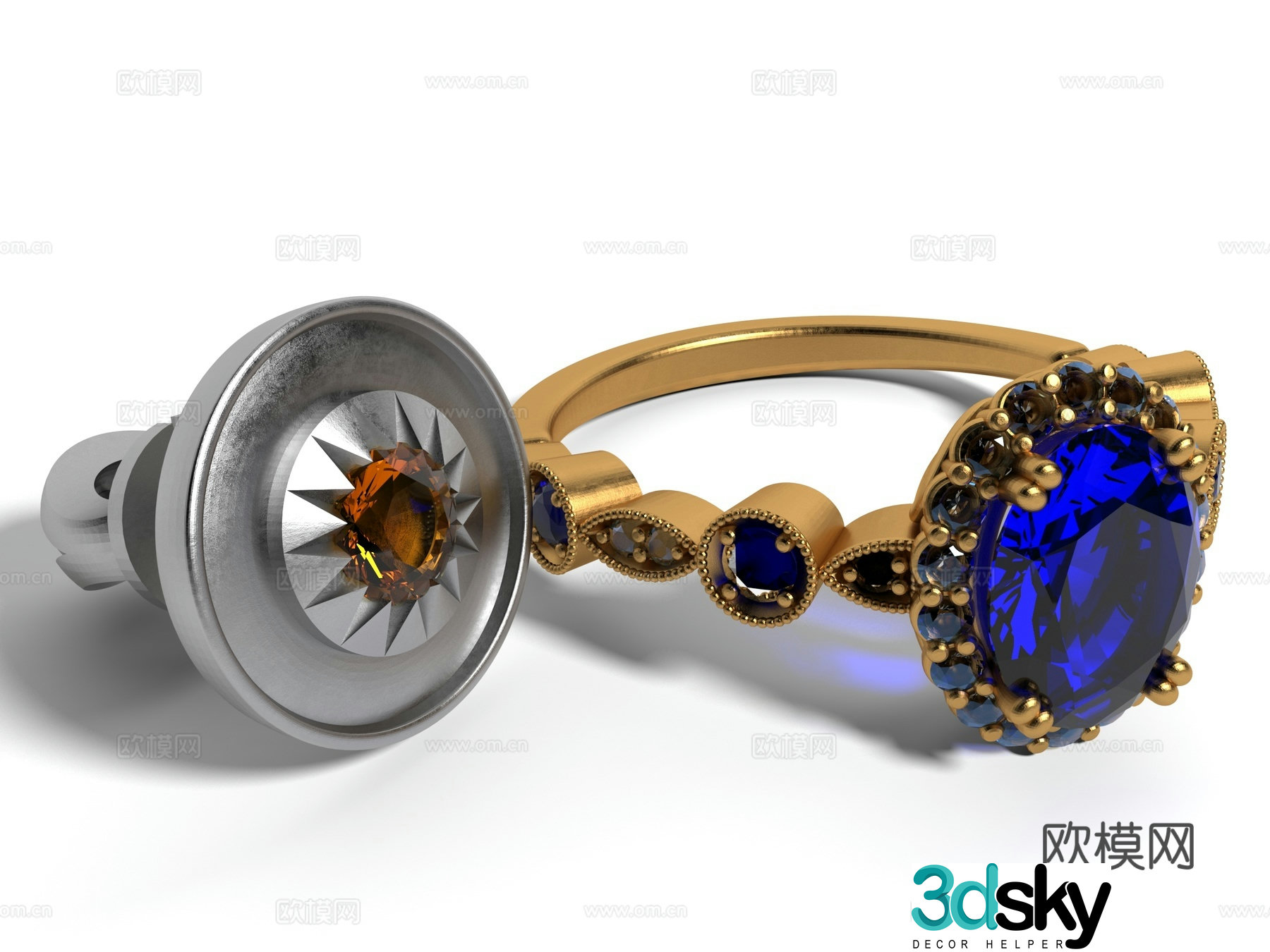 Modern style ring 3d model
