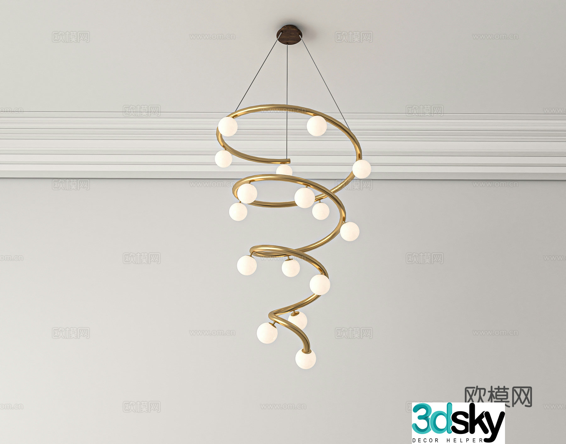Modern living room chandeliers 3d model