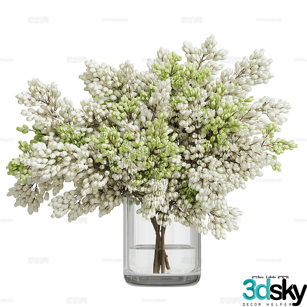 Modern vase flower art 3d model