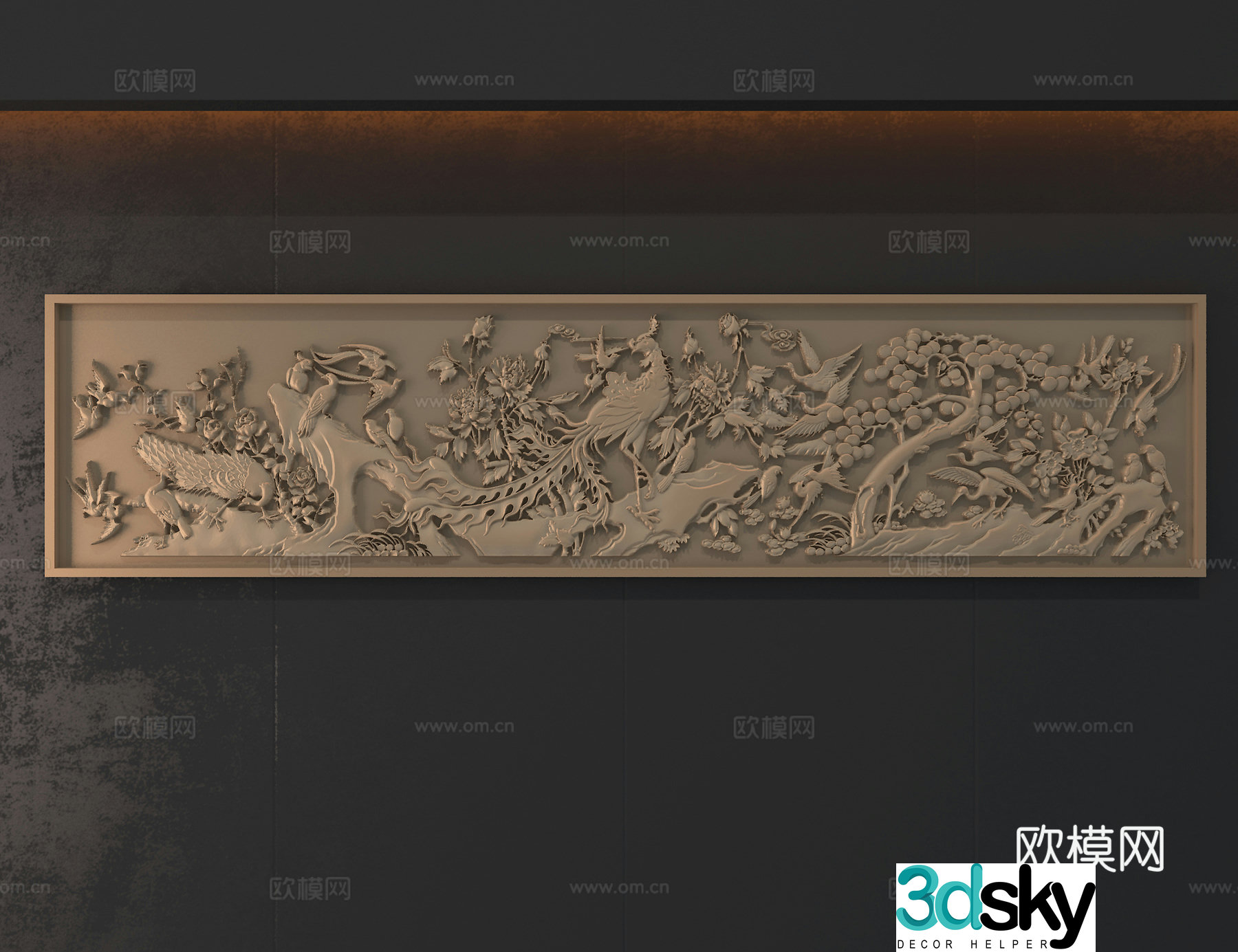 3D model of birds paying phoenix relief