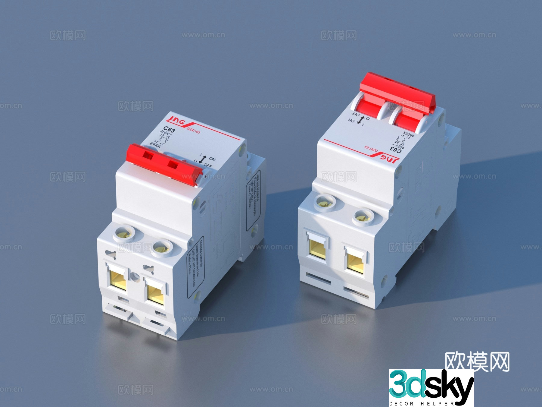 Circuit breaker leakage protection switch air switch 3d model