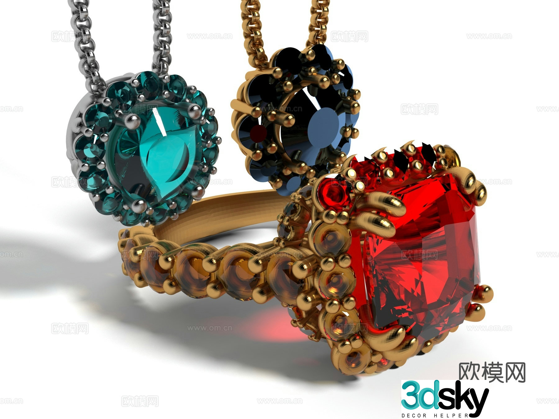 Modern style jewelry 3d model