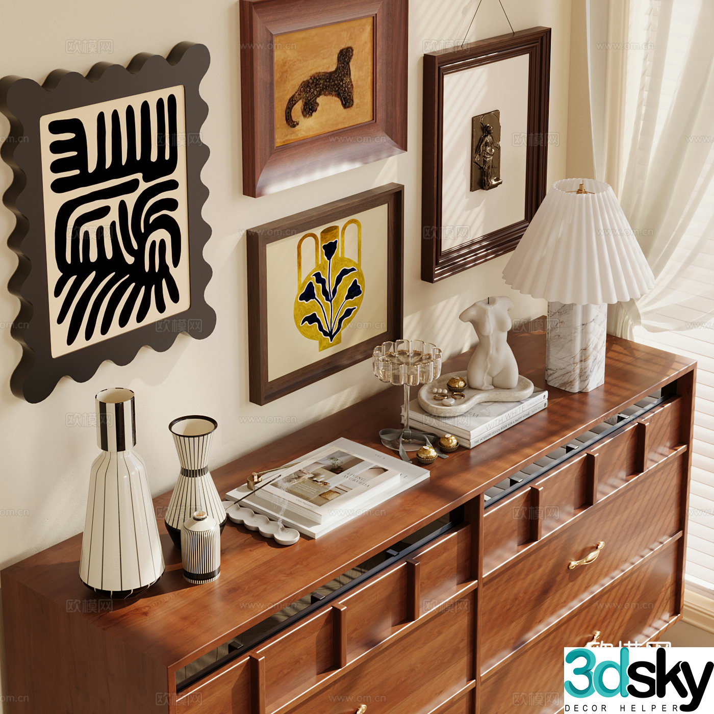 Medium style decoration ornament combination 3D model