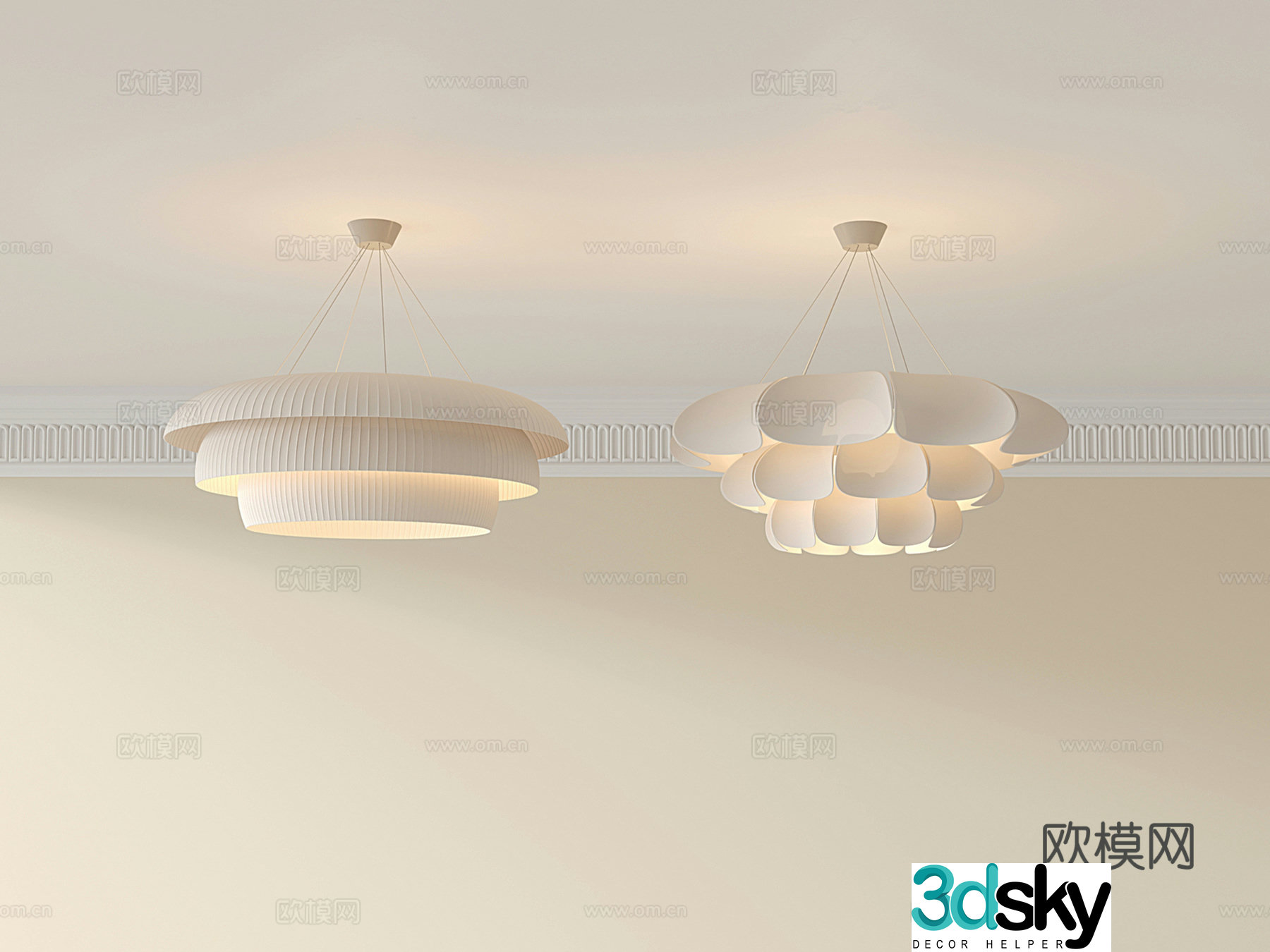 Modern cream style chandelier living and dining chandelier bedroom chandelier private room chandelier 3d model
