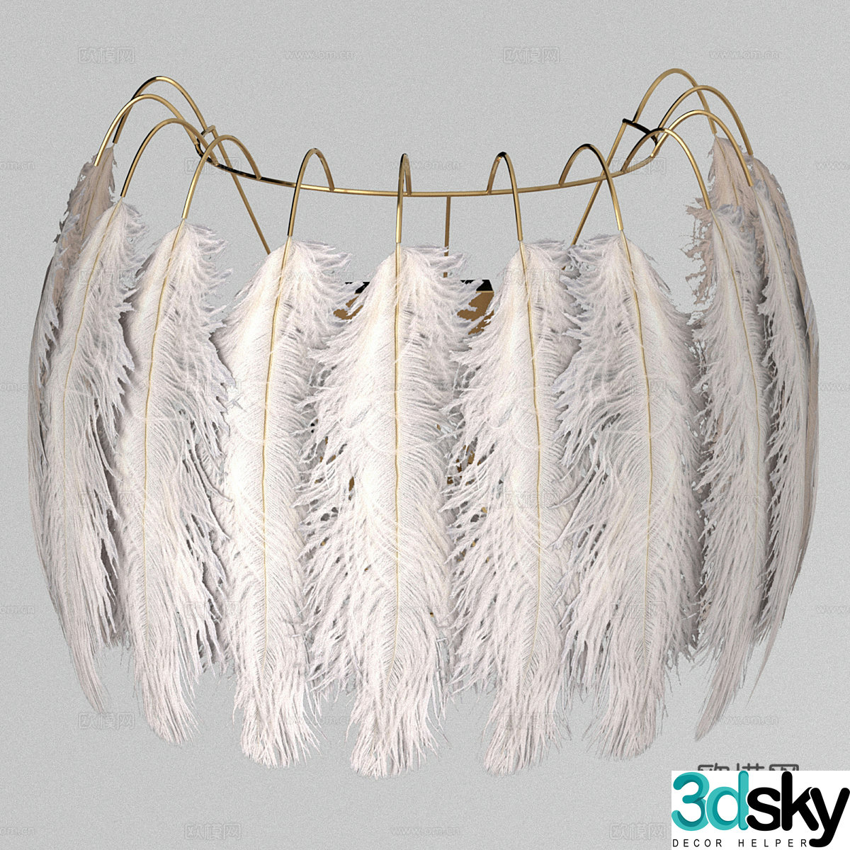 Modern light luxury Mineheart FEATHER wall light 3d model