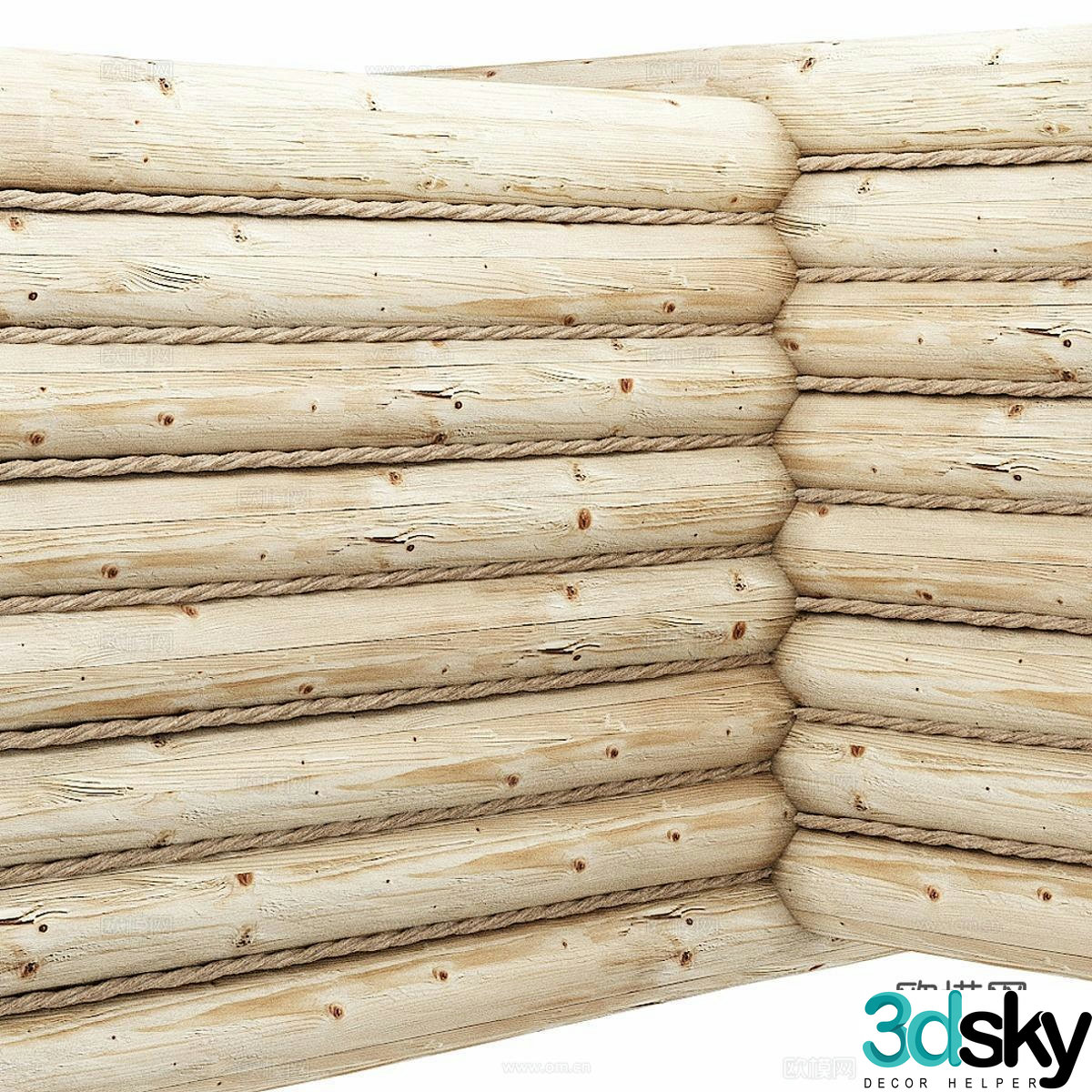 Modern wood wood log log wood wood wall log wall 3d model