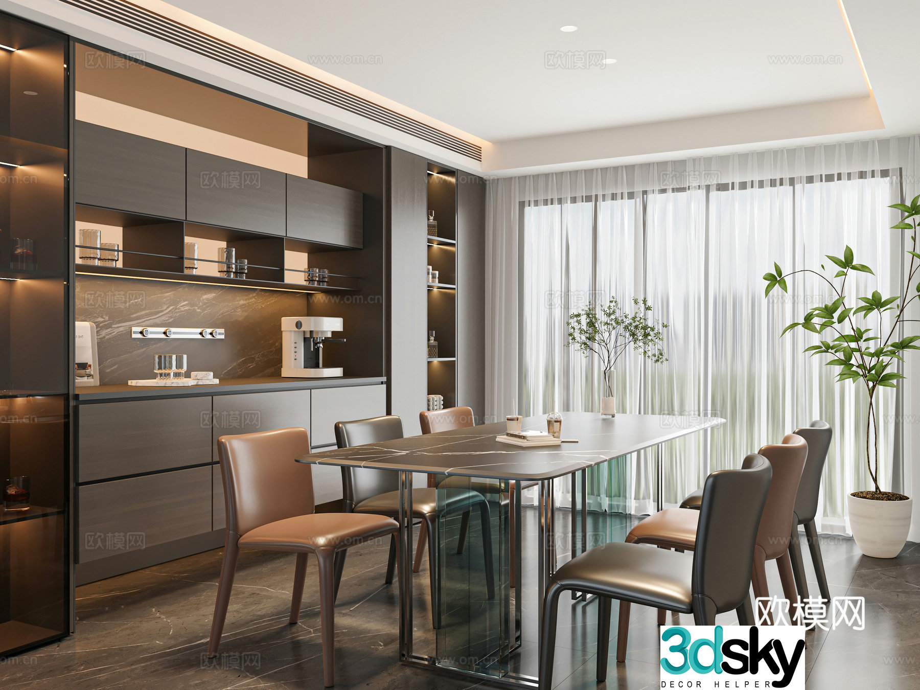 Italian home restaurant 3d model