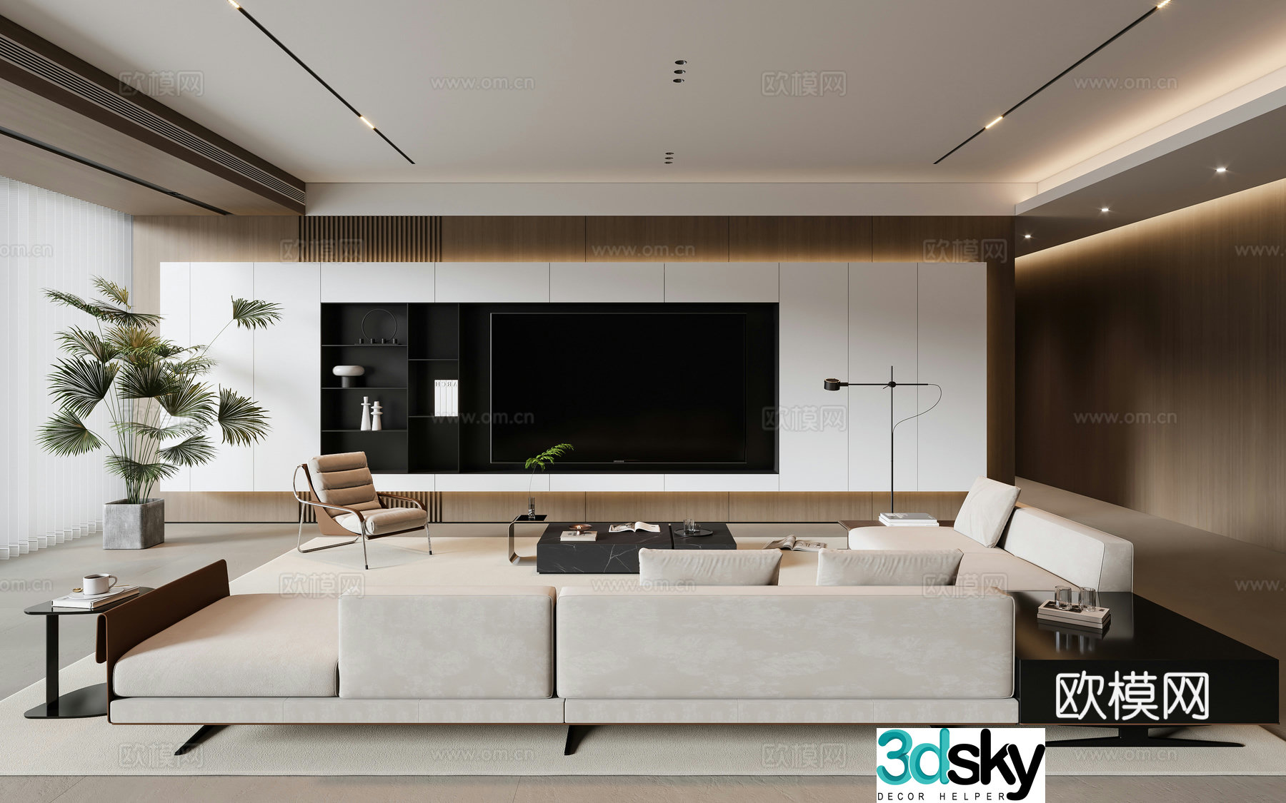 Modern Italian living room 3d model