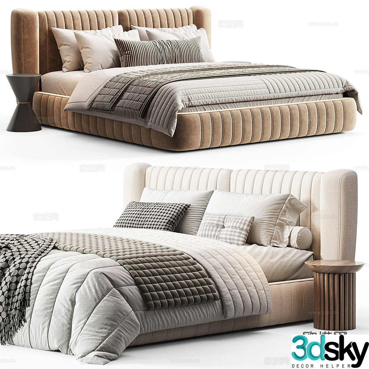 Double bed 3d model