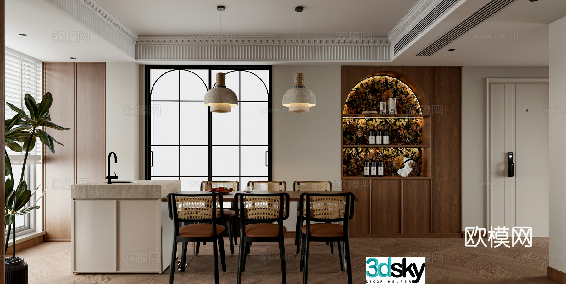 3D model of medieval restaurant