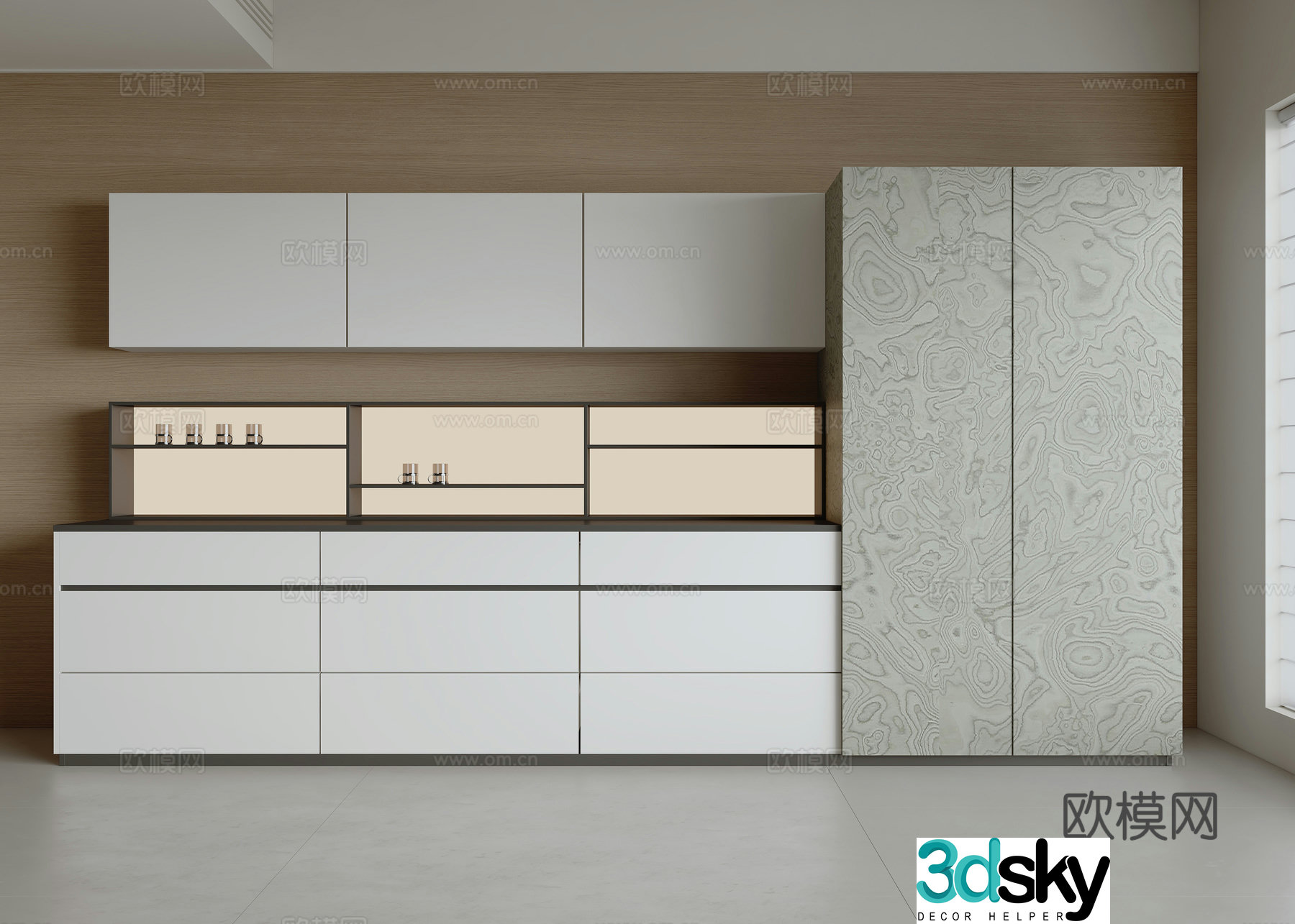 Modern minimalist sideboard 3D model