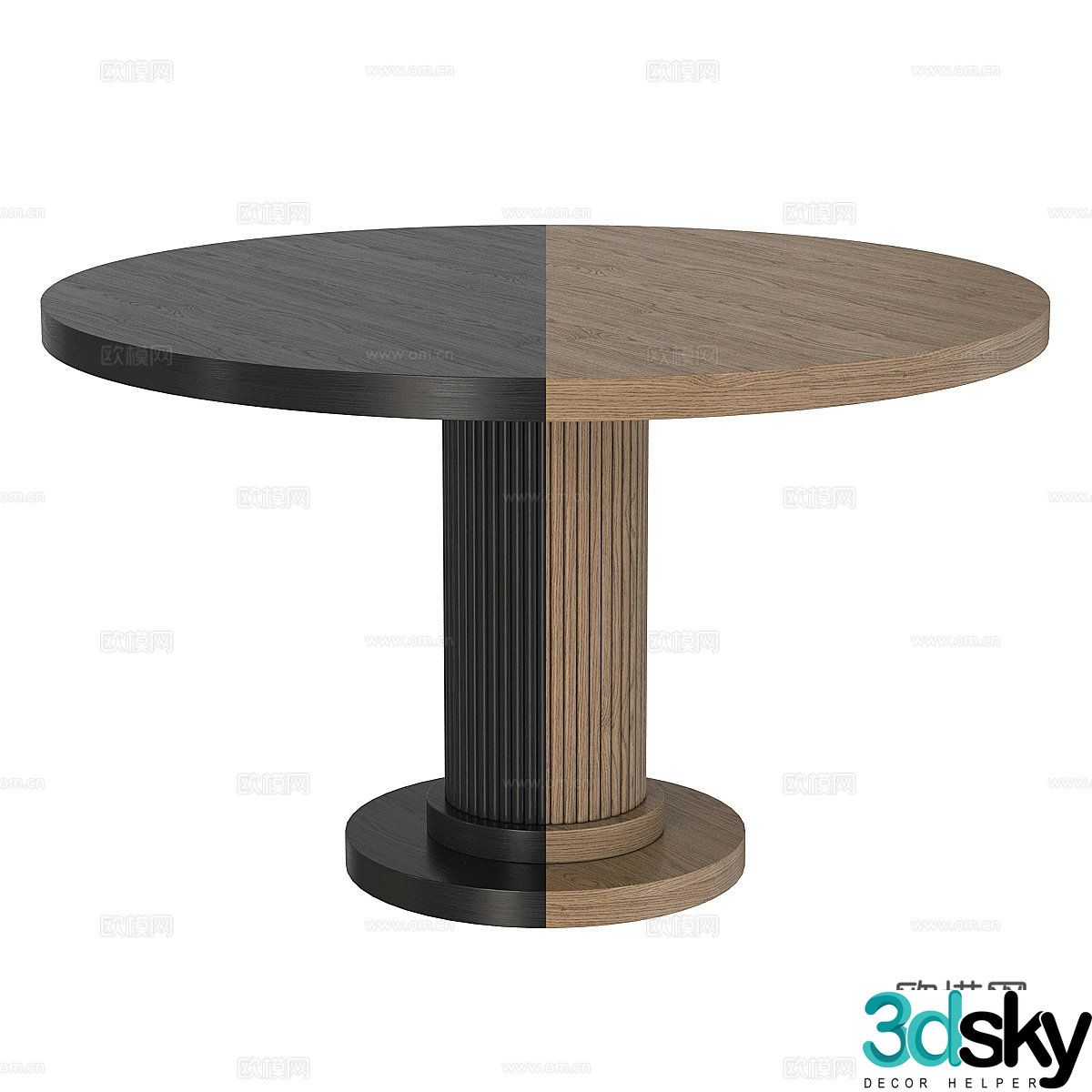 Modern Italian Byron Round Dining Table 3D Model