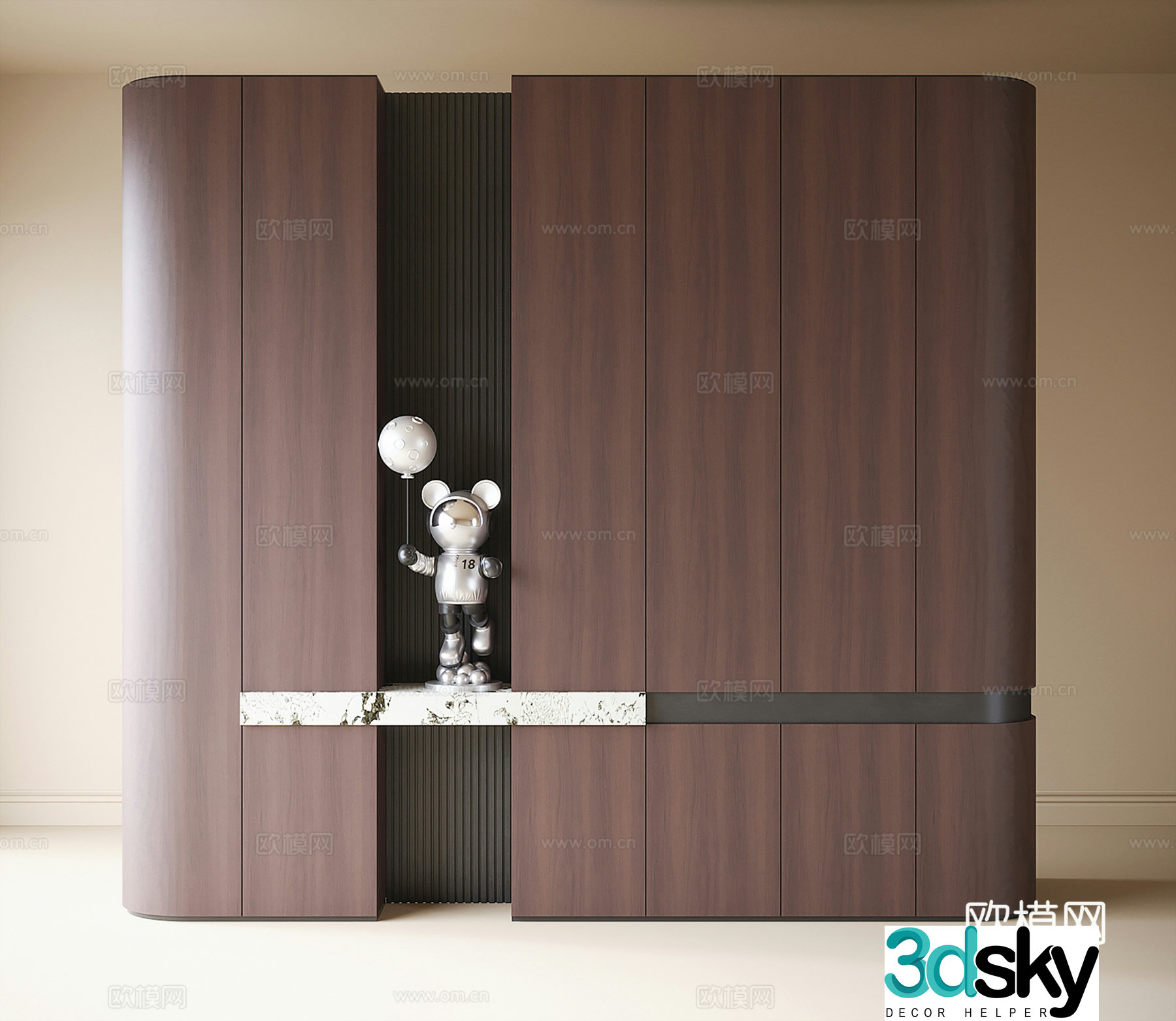 Modern porch cabinet porch partition sculpture ornament 3D model