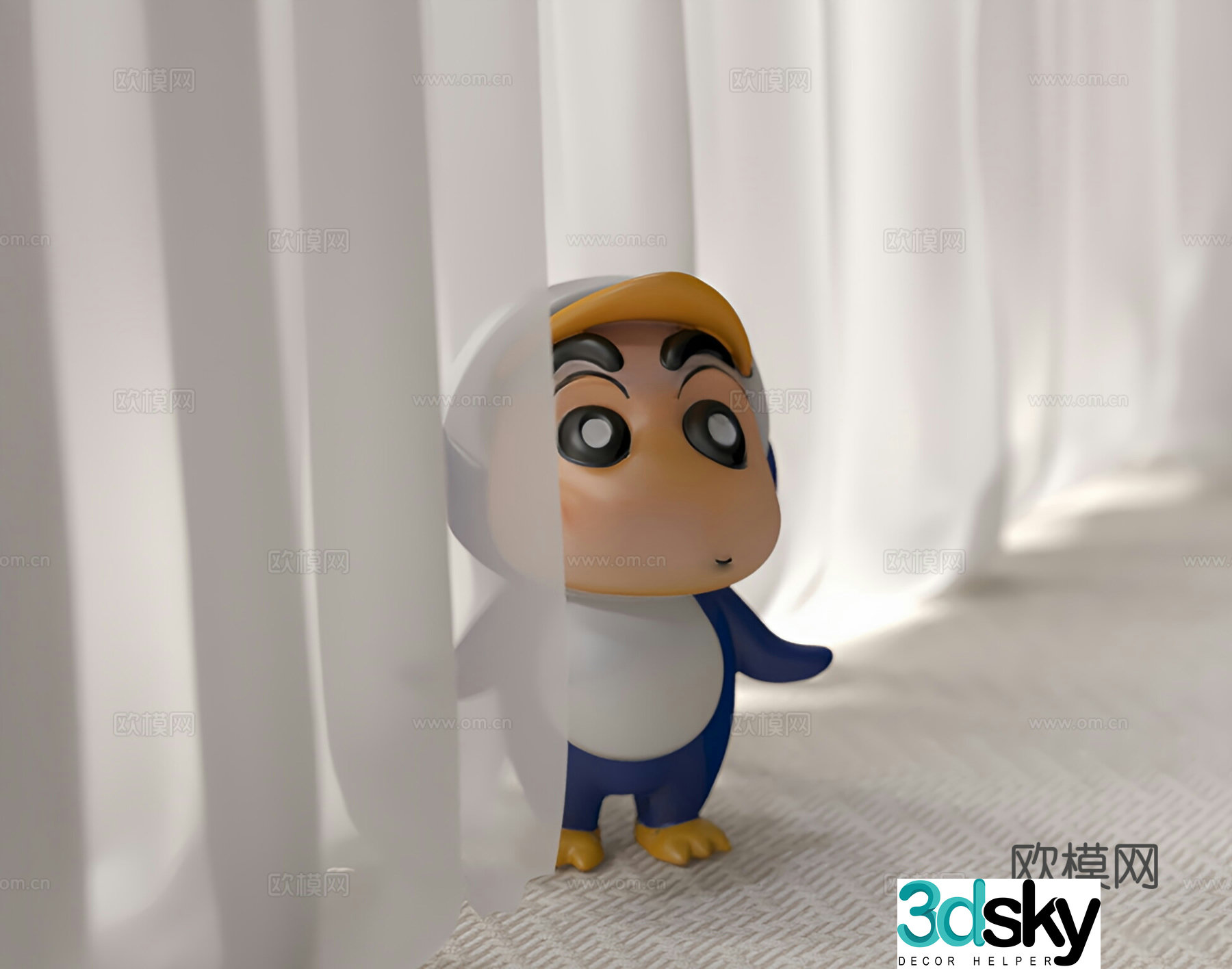Toys Doll Crayon Shin-chan Figures Anime Characters 3D Model