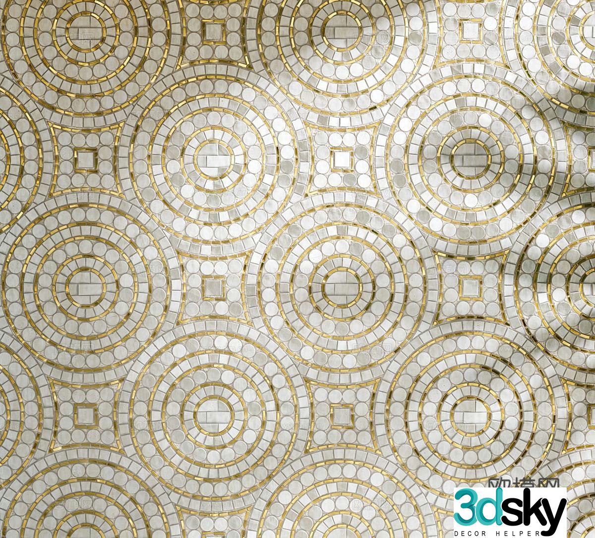 Foreign seamless marble floor parquet stone handmade ceramic tiles handmade mosaic tiles 3d model