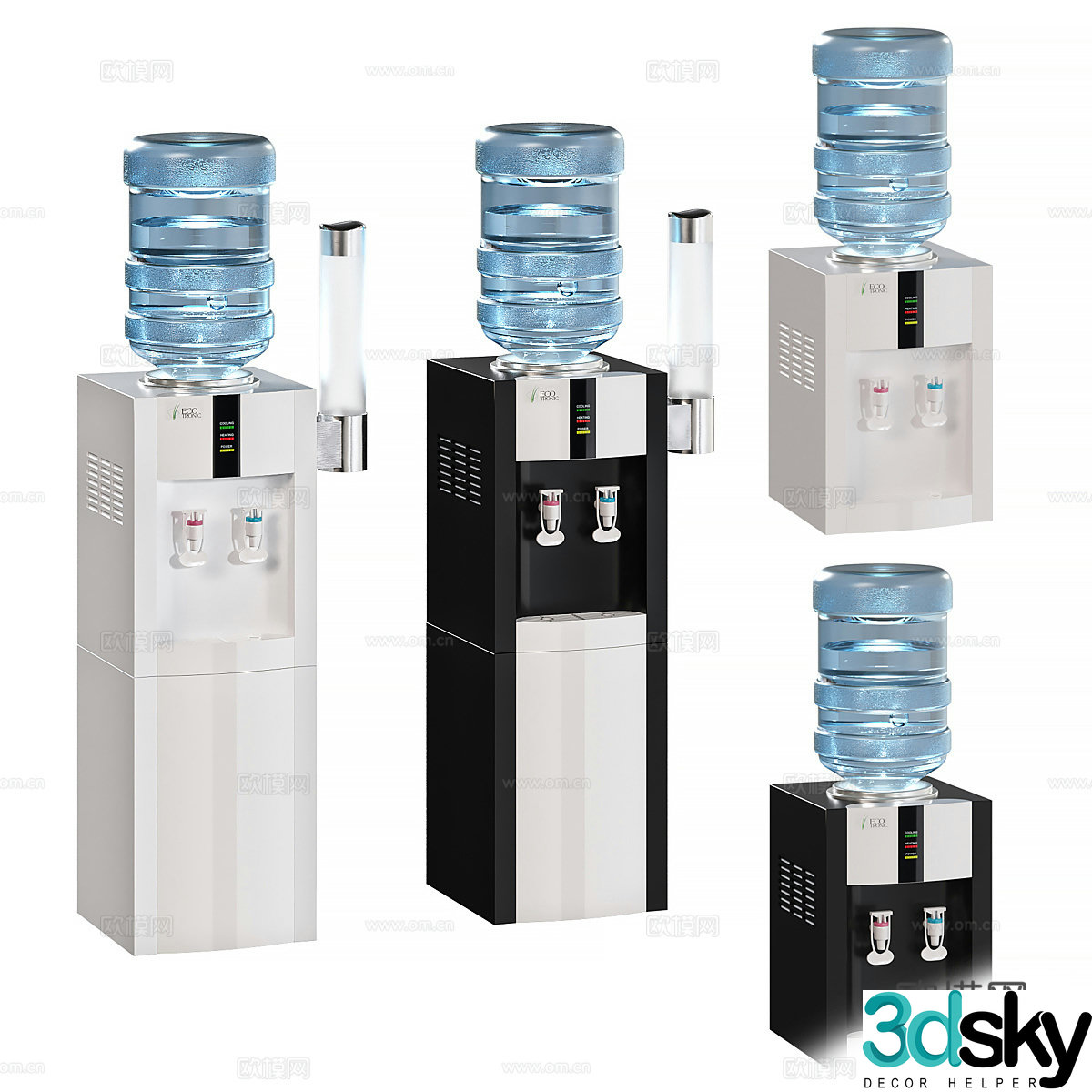 Modern Ecotronic Water Dispenser 3D Model