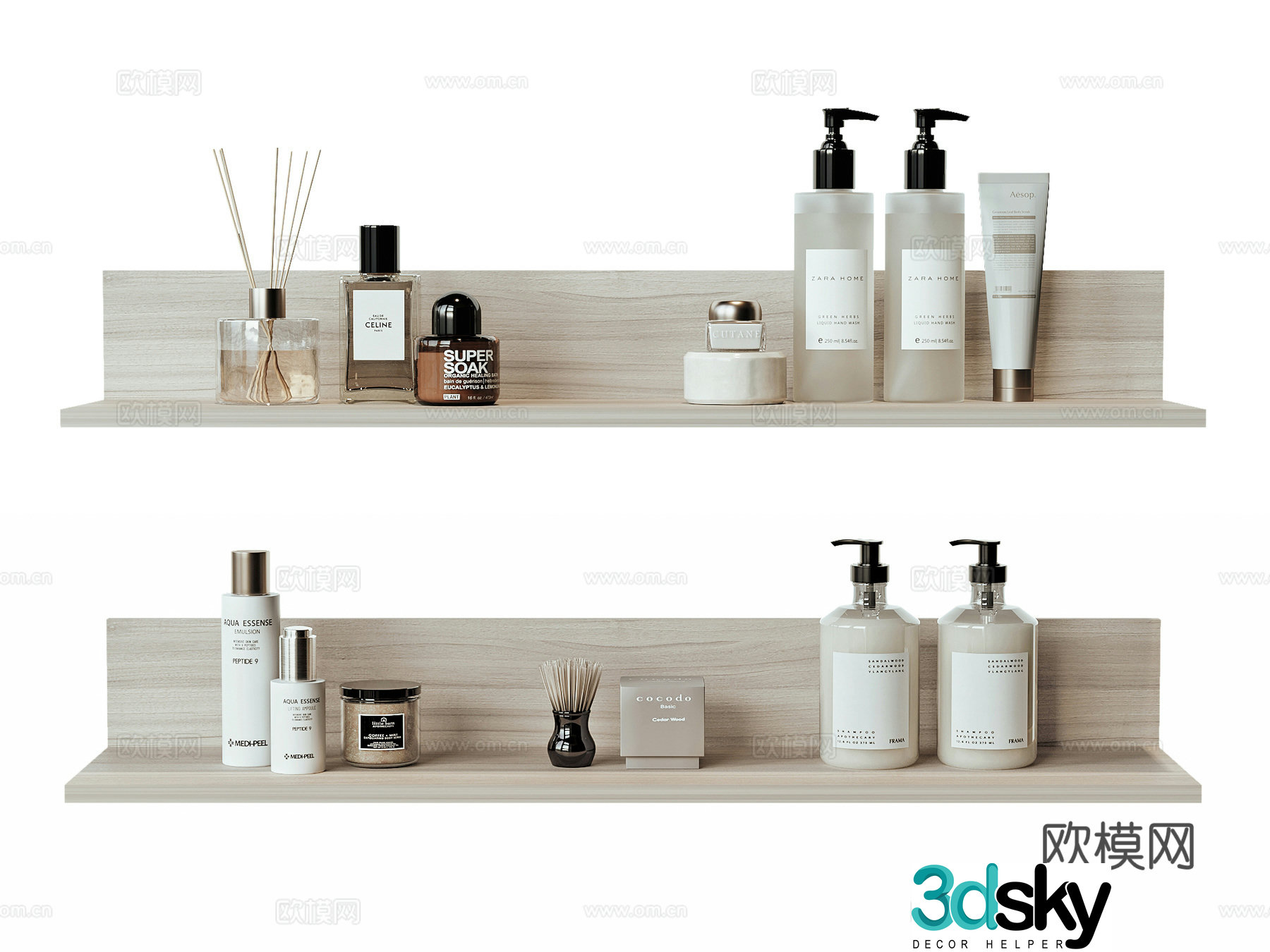 Modern washing daily cosmetics perfume 3d model
