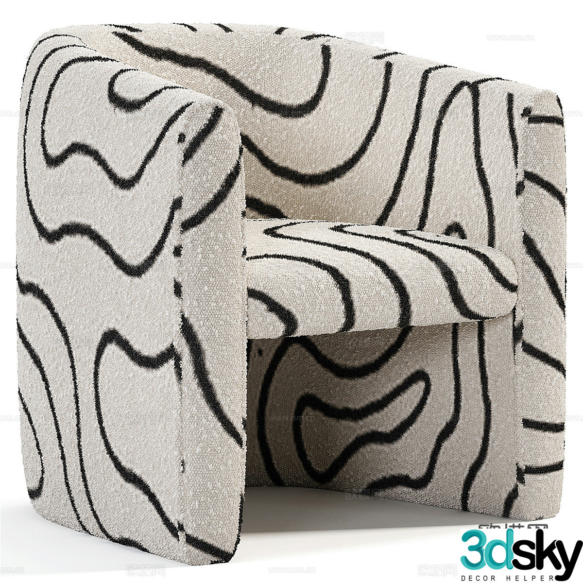 Modern Italian Senderos wool chair 3d model
