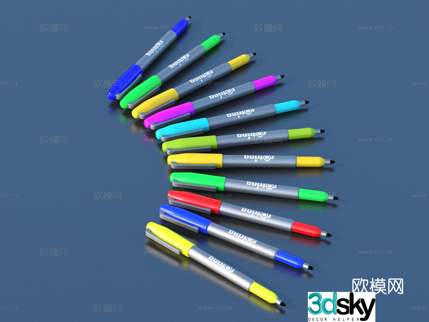 Pigment pen Various pens Painting brush Watercolor pen 3d model