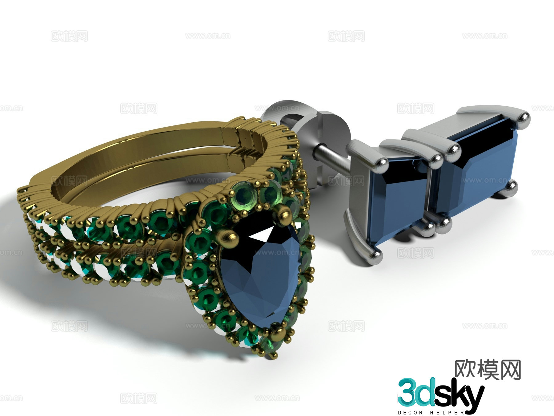Modern style jewelry 3d model