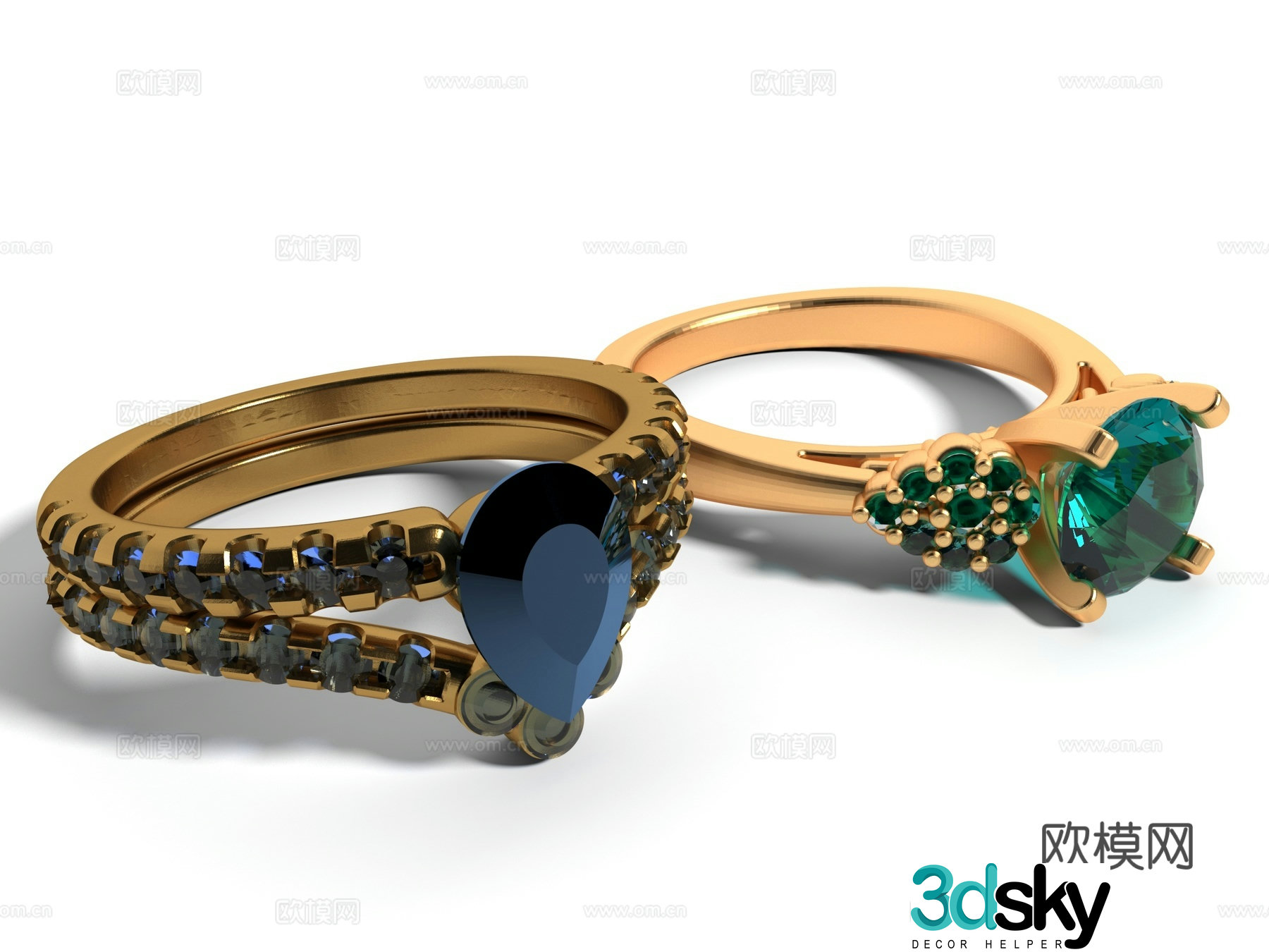 Modern style jewelry 3d model