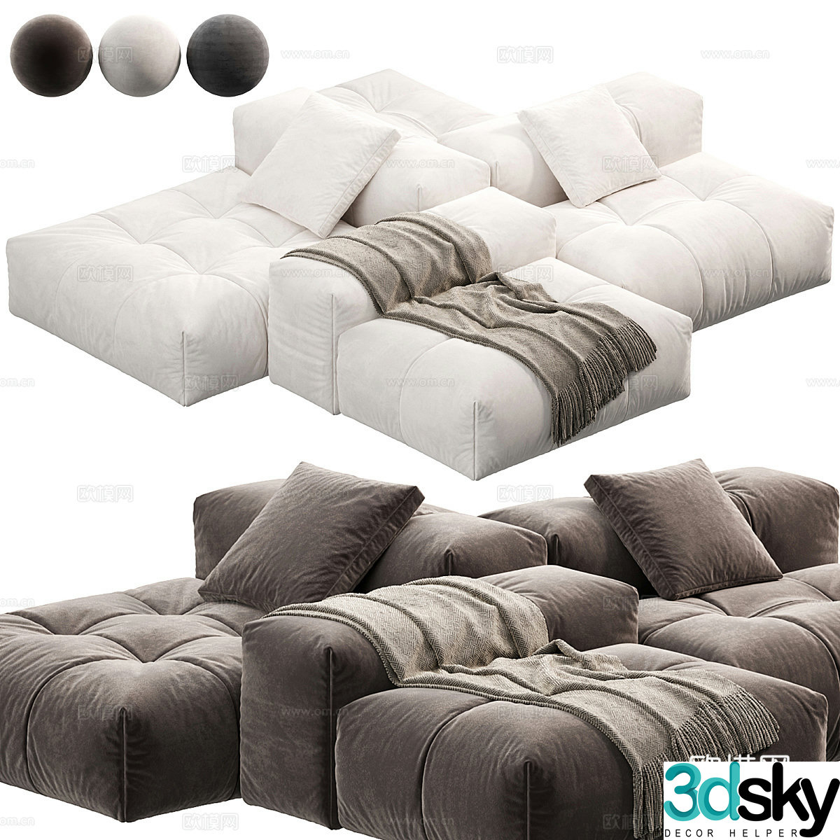 Modern Italian PIXEL combination sofa 3D model