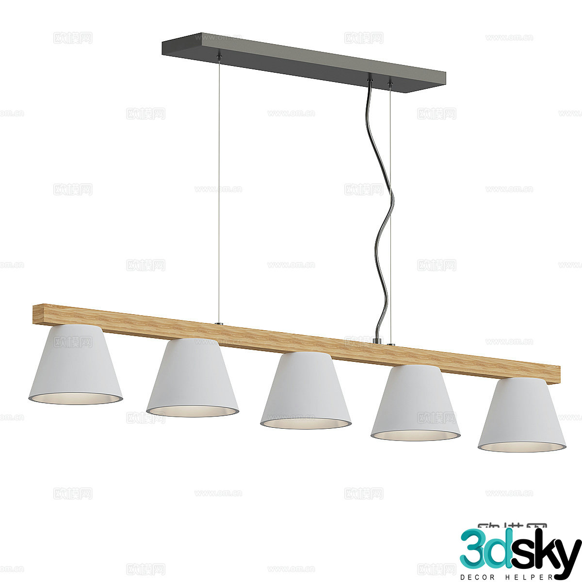 Modern Nordic Restaurant Chandelier 3d Model