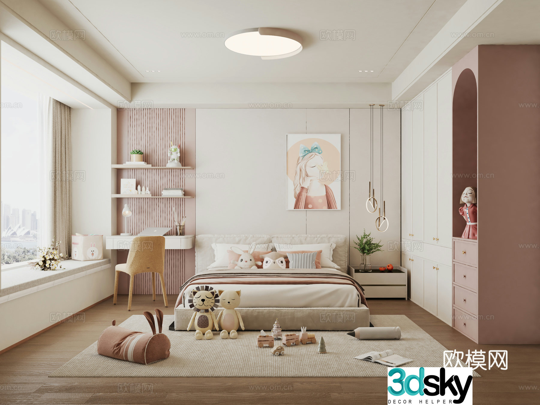 Creamy Girl Room Children’s Room Children’s Room 3D Model