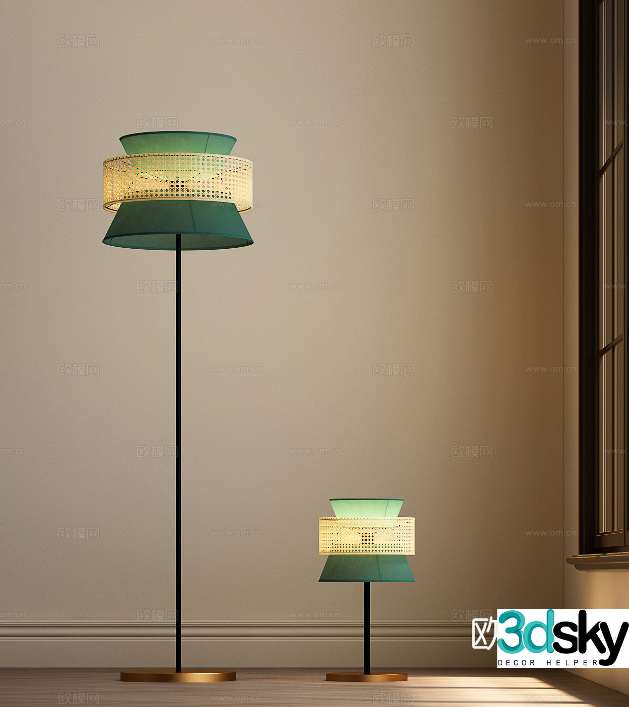 Modern floor lamp Modern medieval floor lamp Medium style floor lamp 3d model