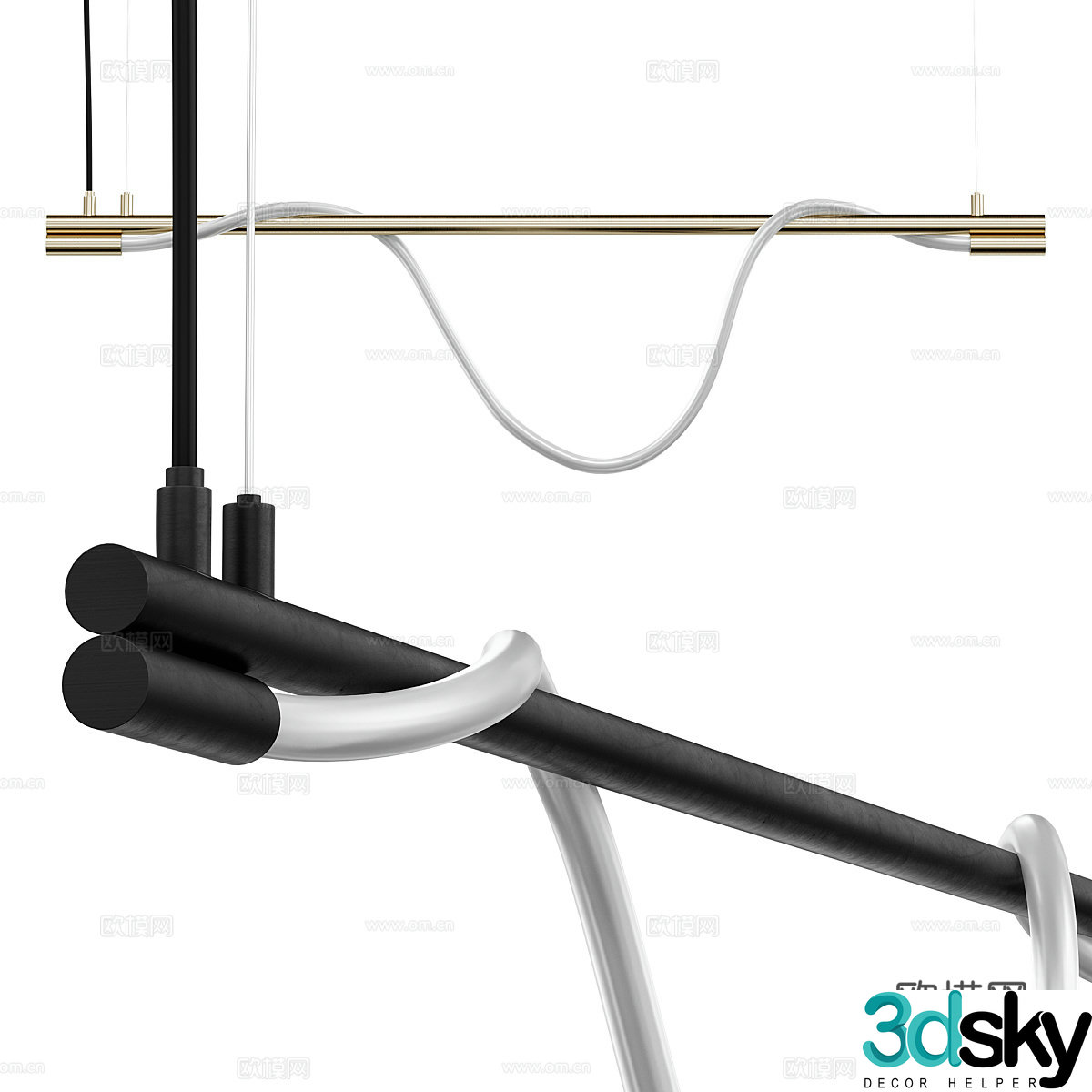 Modern Italian minimalist Spritzer chandelier 3d model
