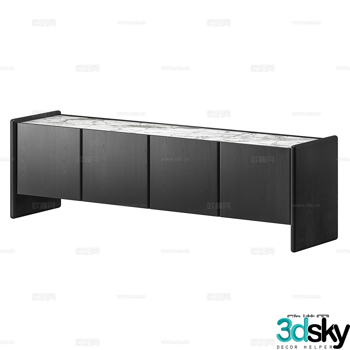 Modern Italian light luxury TV cabinet 3D model