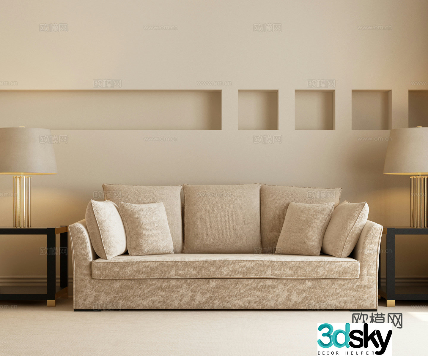 Modern sofa Modern American sofa Modern American sofa Combination 3D model