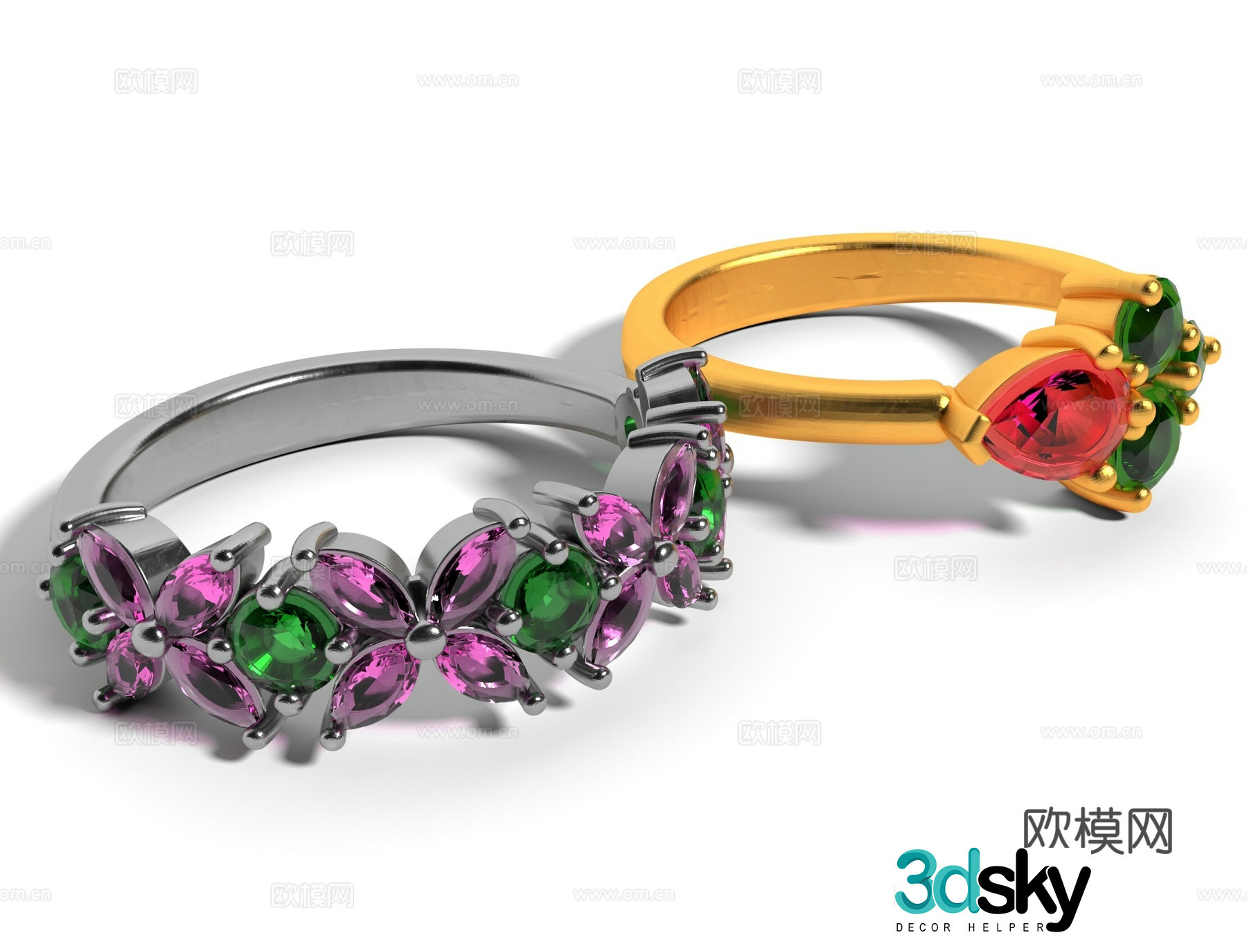 Modern style jewelry 3d model