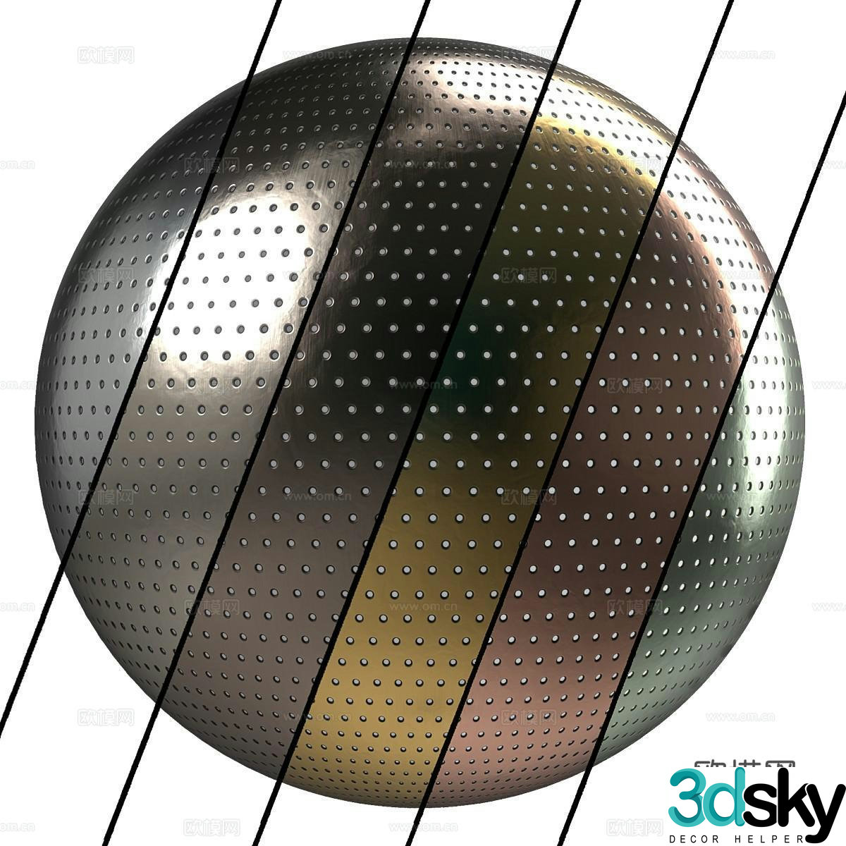 Foreign seamless metal plate metal perforated plate perforated metal 3D model